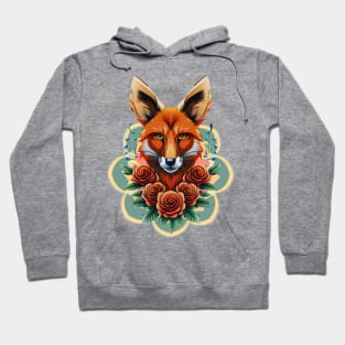 Fox and flowers tattoo style 10 Hoodie